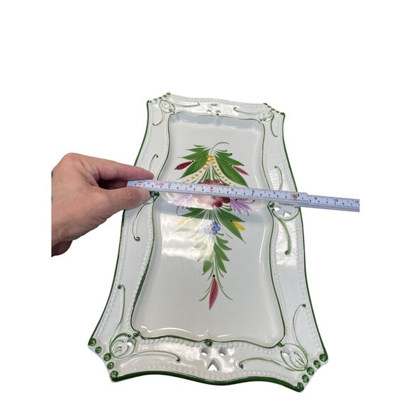 RCCL Portugal Hand-Painted Floral Heart Trinket Dish 15.5"x8" SKU 9323 - Picture 12 of 12